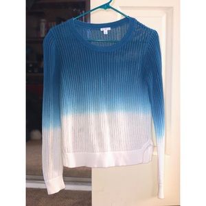 BLUE AND WHITE OMBRÉ SWEATER